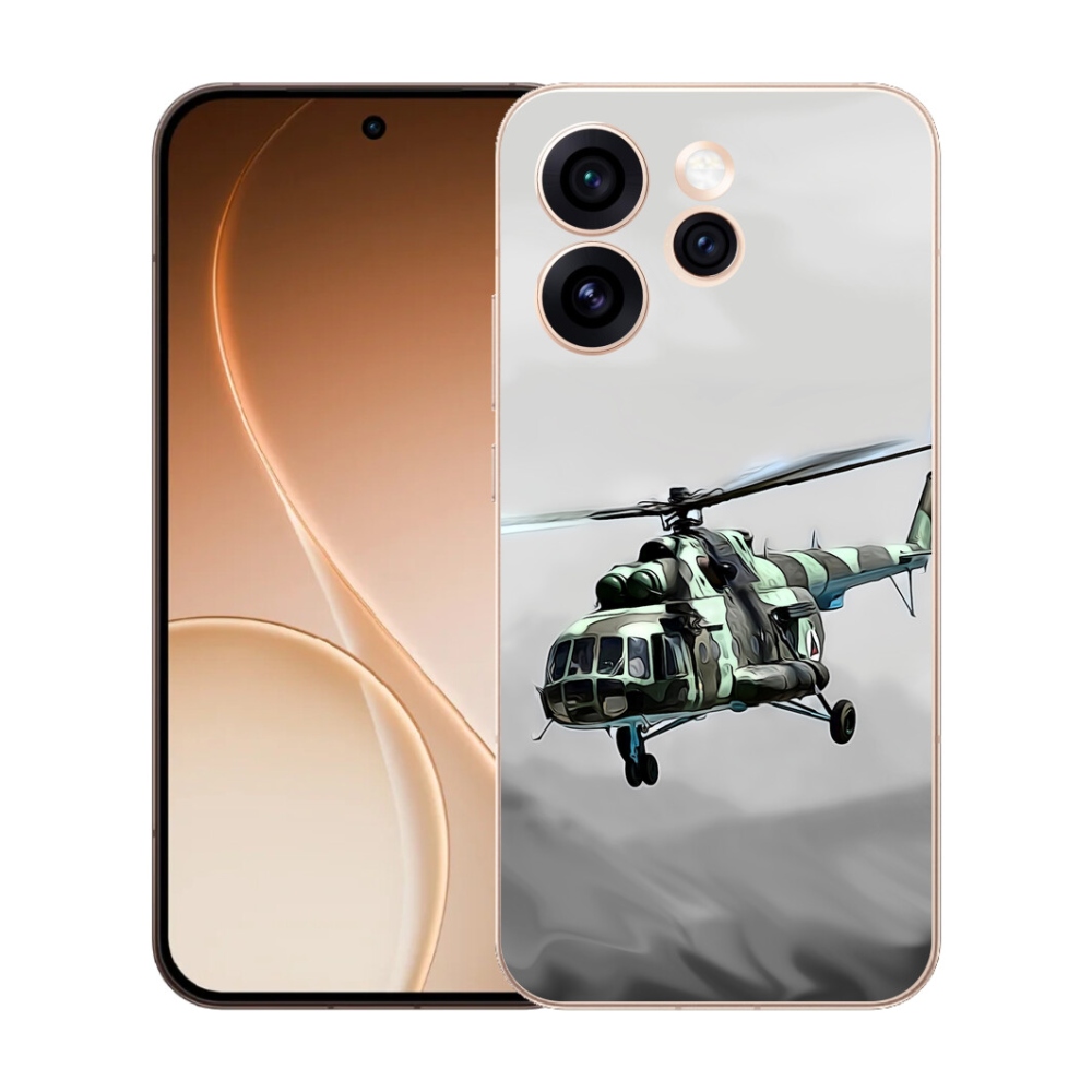 Gélový kryt mmCase na Oppo Reno 15 Pro 5G - vojenský vrtuľník
