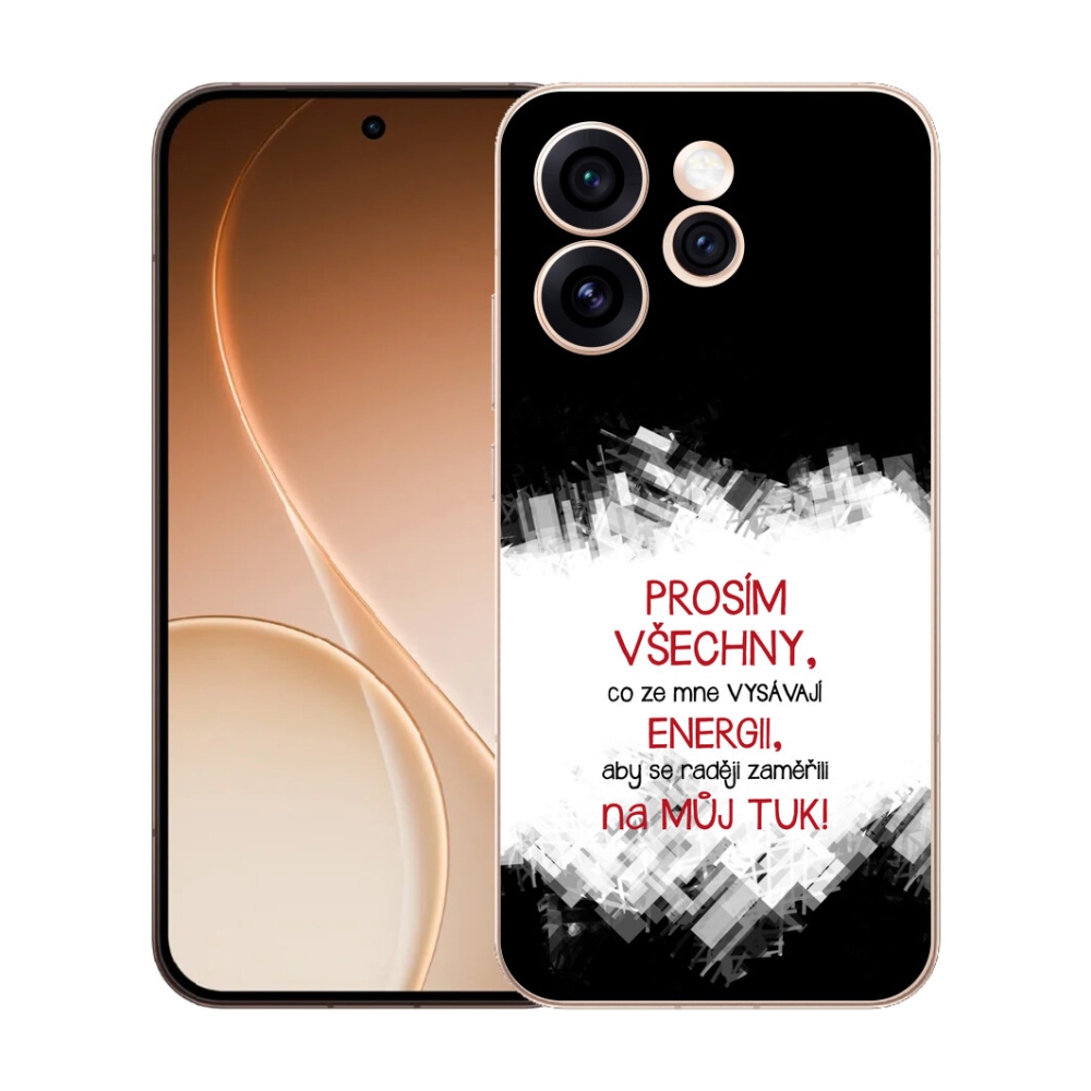 Gélový kryt mmCase na Oppo Reno 15 Pro 5G - vtipný text 1 červený