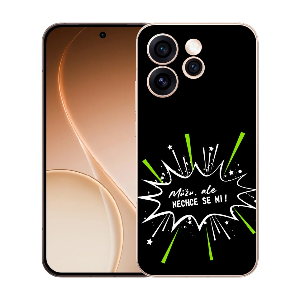 Gélový kryt mmCase na Oppo Reno 15 Pro 5G - vtipný text 11 čierne pozadie