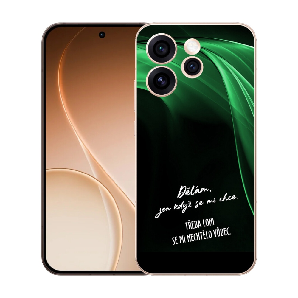 Gélový kryt mmCase na Oppo Reno 15 Pro 5G - vtipný text 12 čierne pozadie