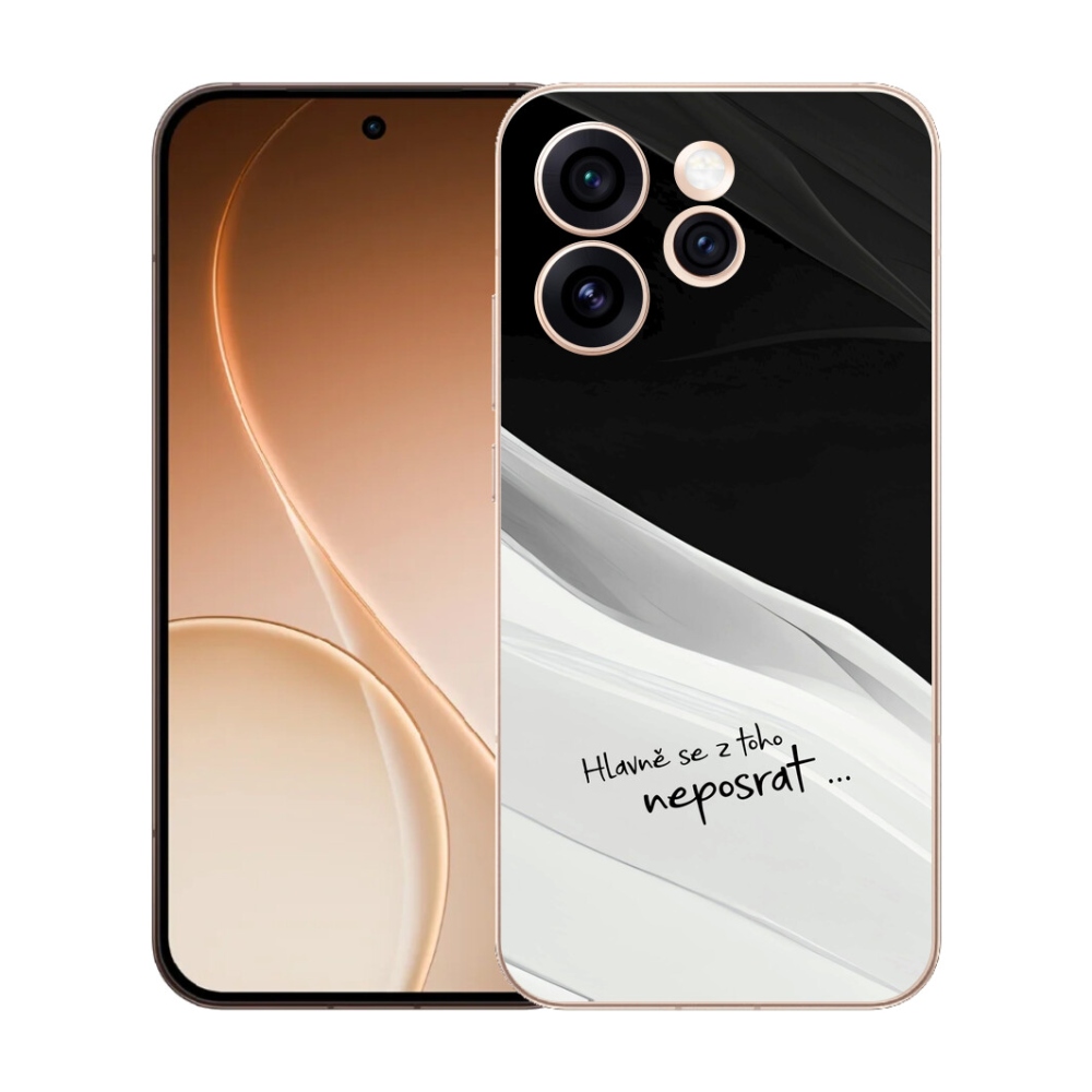 Gélový kryt mmCase na Oppo Reno 15 Pro 5G - vtipný text 13 bieločierne pozadie