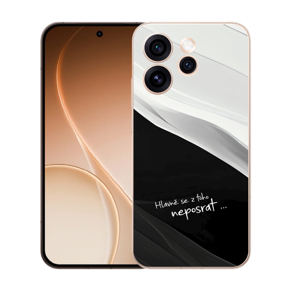 Gélový kryt mmCase na Oppo Reno 15 Pro 5G - vtipný text 13 čiernobiele pozadie