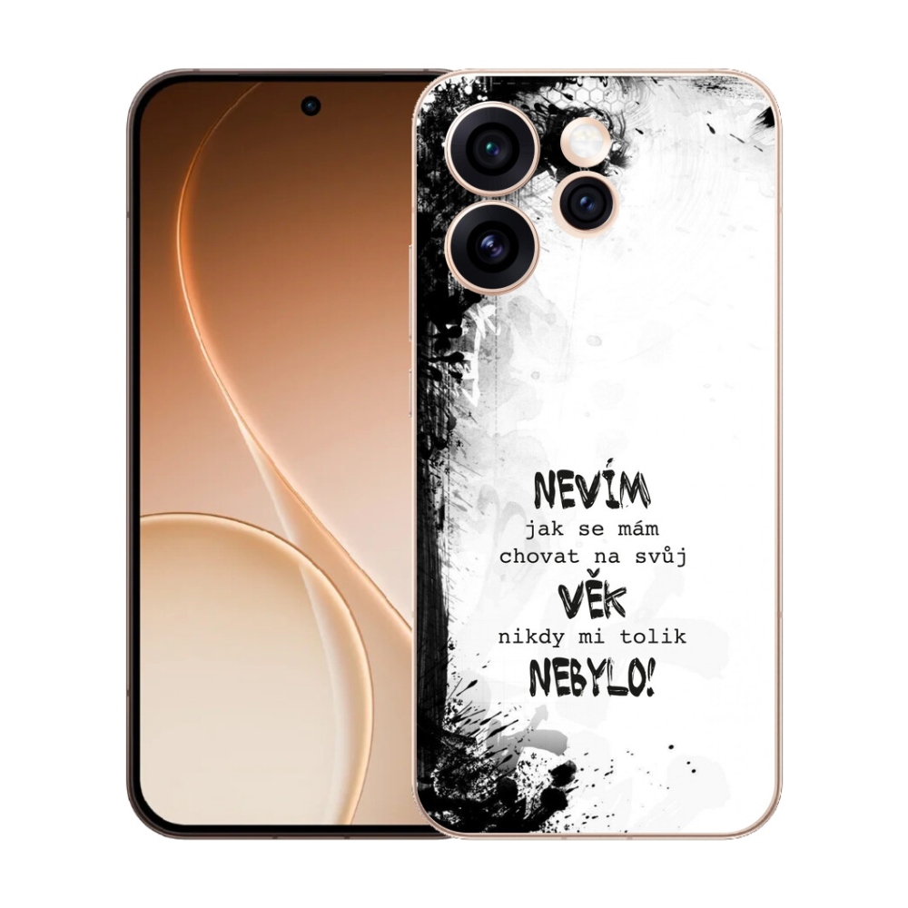 Gélový kryt mmCase na Oppo Reno 15 Pro 5G - vtipný text 14 biele pozadie