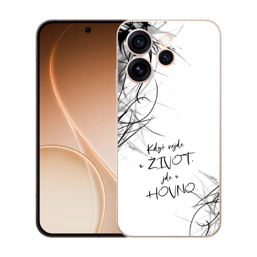 Gélový kryt mmCase na Oppo Reno 15 Pro 5G - vtipný text 16 biele pozadie