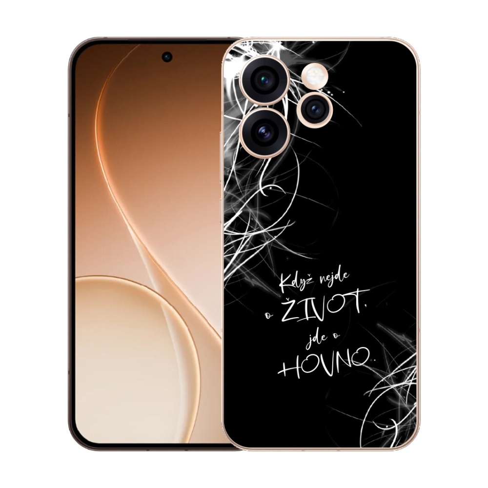 Gélový kryt mmCase na Oppo Reno 15 Pro 5G - vtipný text 16 čierne pozadie