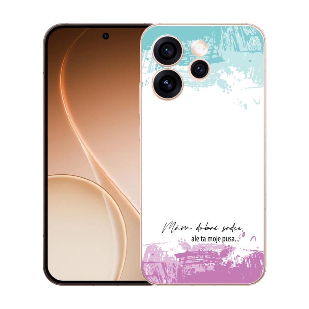 Gélový kryt mmCase na Oppo Reno 15 Pro 5G - vtipný text 3 biele pozadie