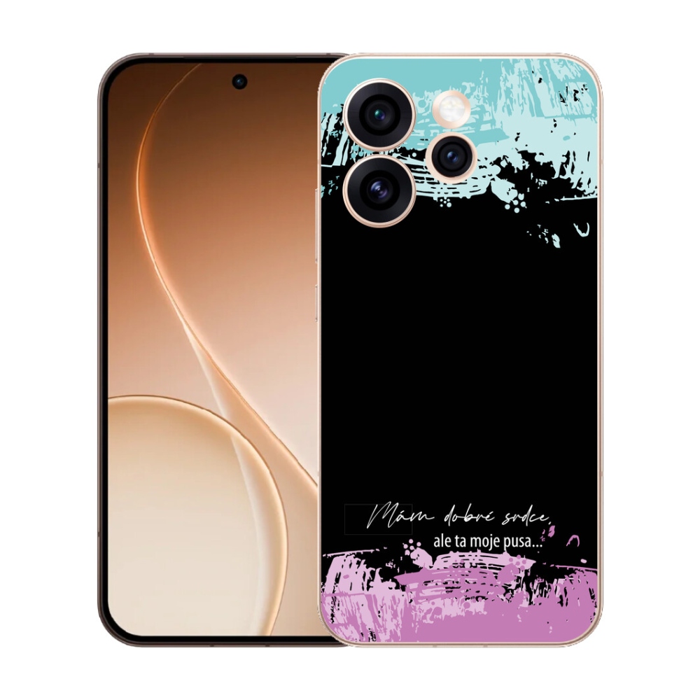 Gélový kryt mmCase na Oppo Reno 15 Pro 5G - vtipný text 3 čierne pozadie
