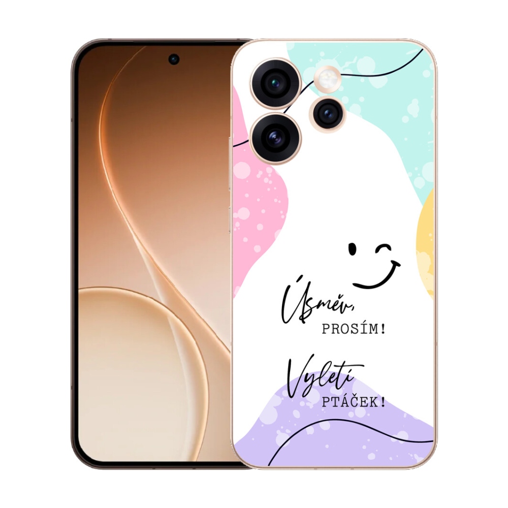 Gélový kryt mmCase na Oppo Reno 15 Pro 5G - vtipný text 4 biele pozadie
