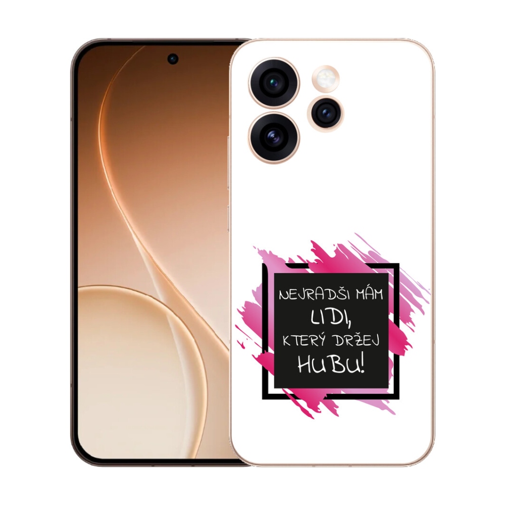 Gélový kryt mmCase na Oppo Reno 15 Pro 5G - vtipný text 7 čiernobiele pozadie