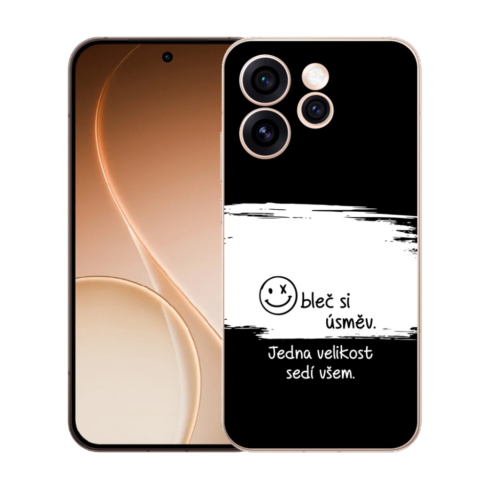 Gélový kryt mmCase na Oppo Reno 15 Pro 5G - vtipný text 8 bieločierne pozadie