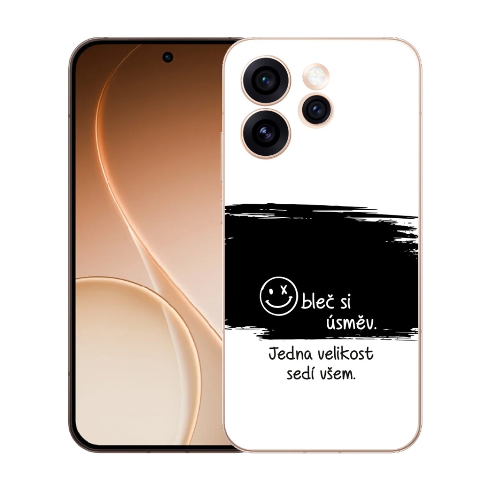Gélový kryt mmCase na Oppo Reno 15 Pro 5G - vtipný text 8 čiernobiele pozadie