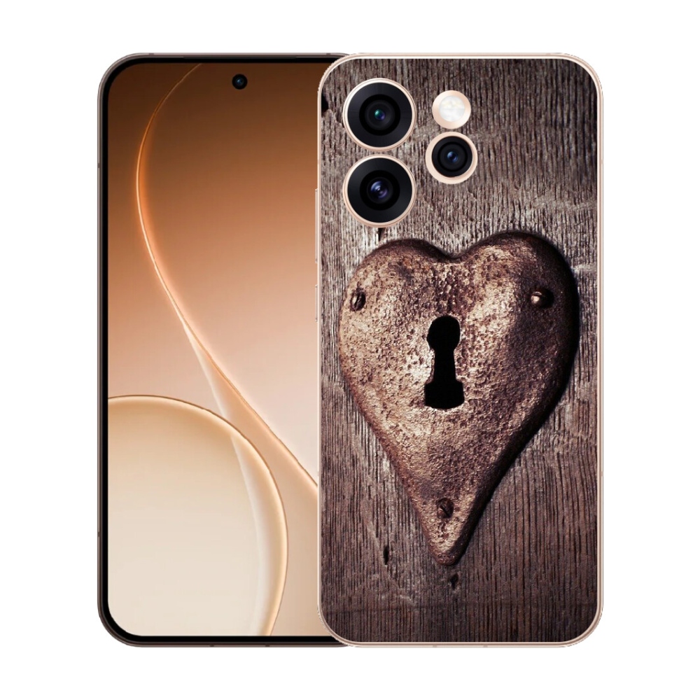 Gélový kryt mmCase na Oppo Reno 15 Pro 5G - zámok v tvare srdca