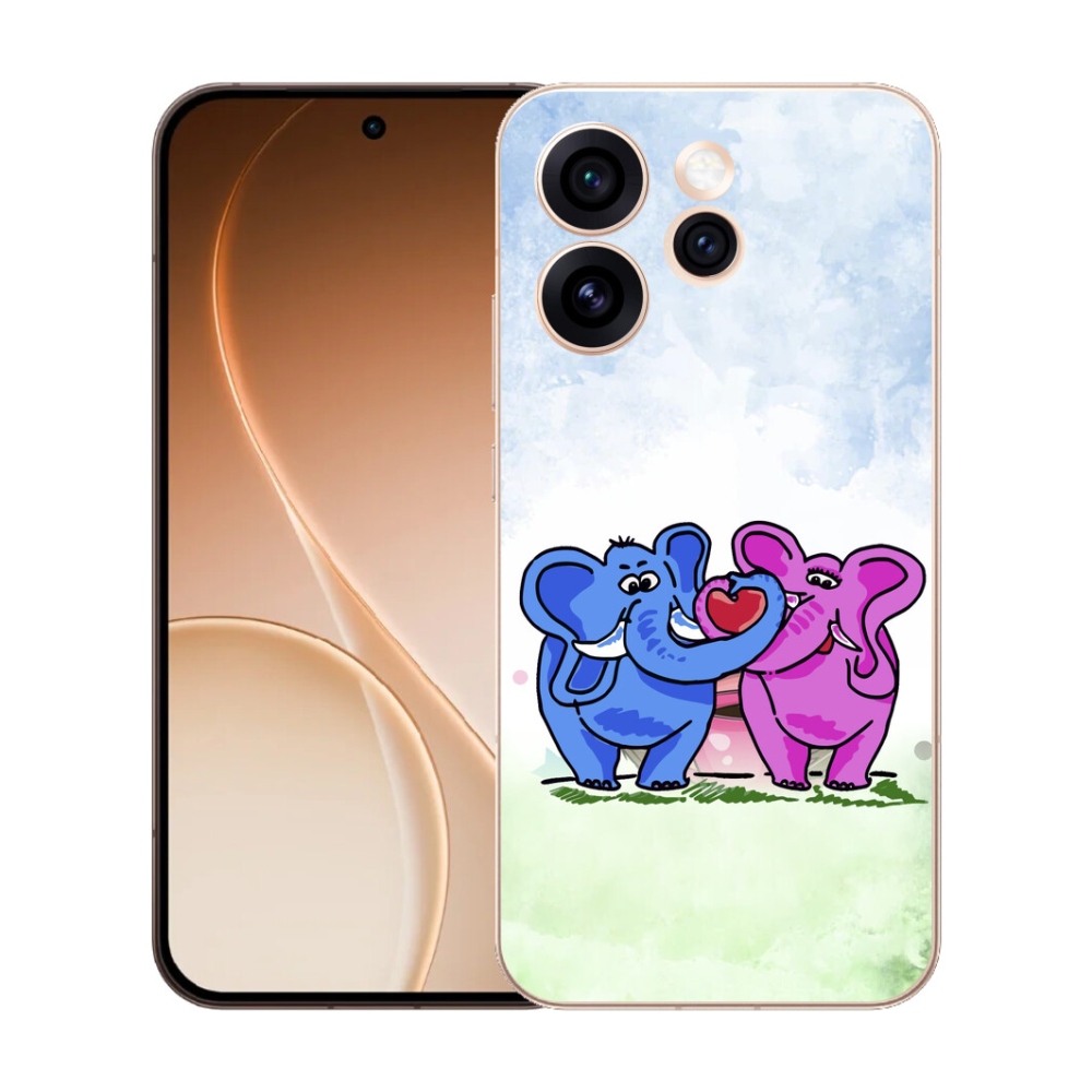 Gélový kryt mmCase na Oppo Reno 15 Pre 5G - zamilovaní slony