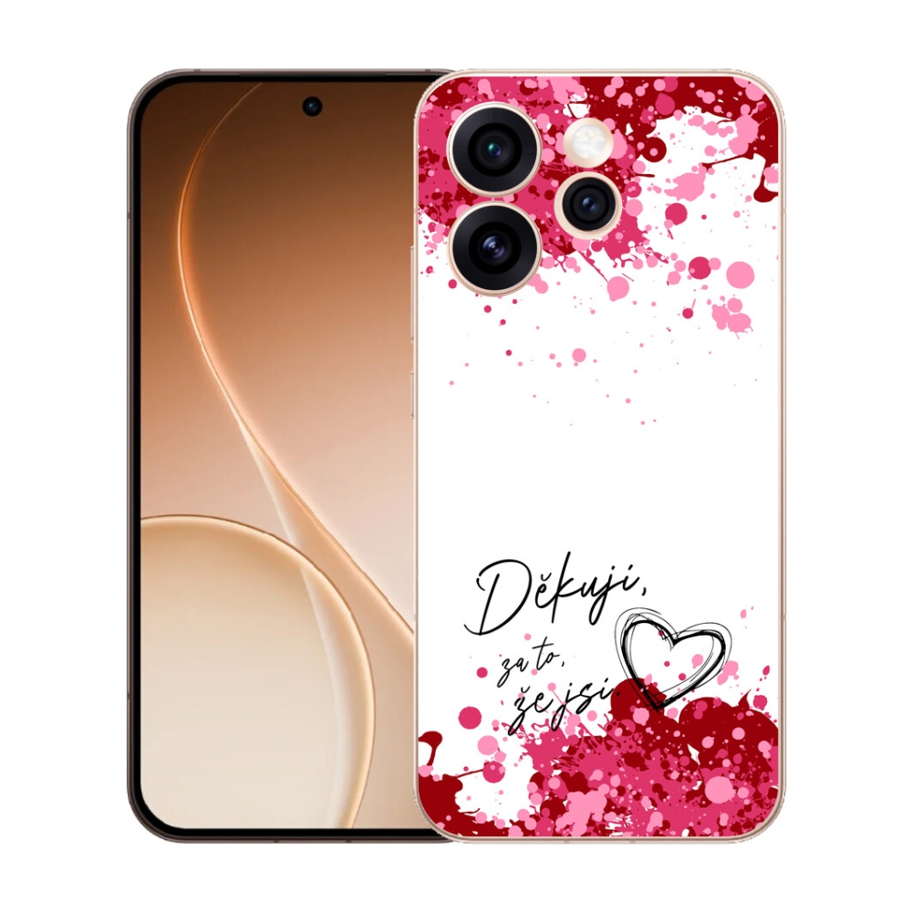 Gélový kryt mmCase na Oppo Reno 15 Pro 5G - zamilovaný text 2 biele pozadie