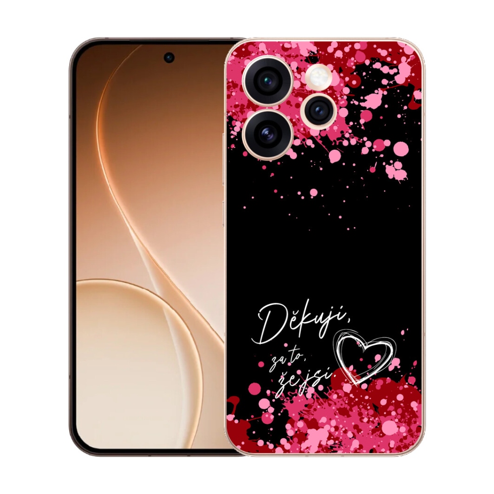 Gélový kryt mmCase na Oppo Reno 15 Pro 5G - zamilovaný text 2 čierne pozadie