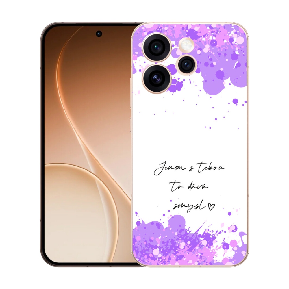 Gélový kryt mmCase na Oppo Reno 15 Pro 5G - zamilovaný text biele pozadie