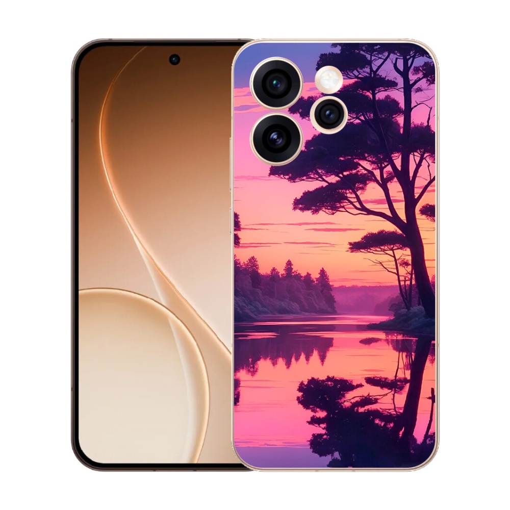 Gélový kryt mmCase na Oppo Reno 15 Pro 5G - západ slnka nad jazerom