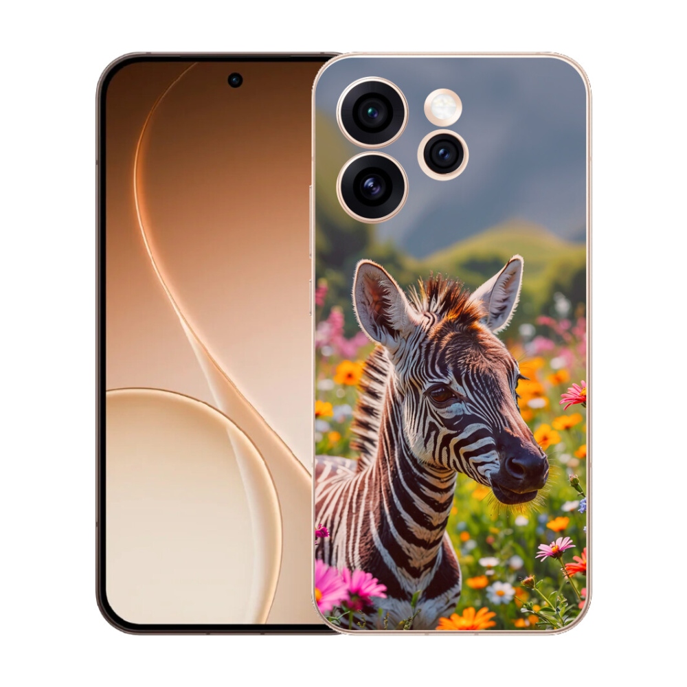 Gélový kryt mmCase na Oppo Reno 15 Pro 5G - zebra na lúke