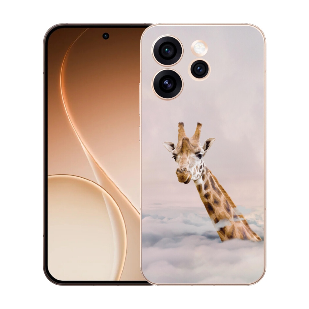 Gélový kryt mmCase na Oppo Reno 15 Pro 5G - žirafa v oblakoch