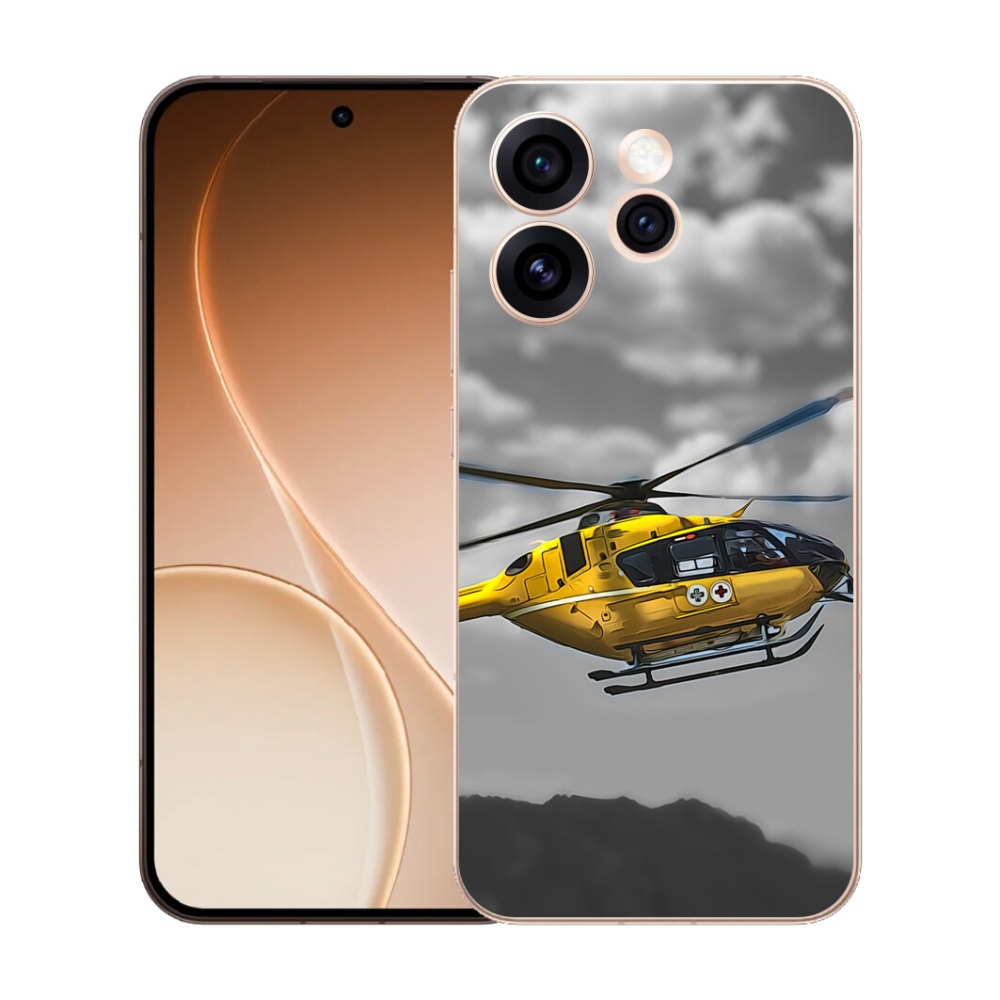 Gélový kryt mmCase na Oppo Reno 15 Pro 5G - žltá helikoptéra