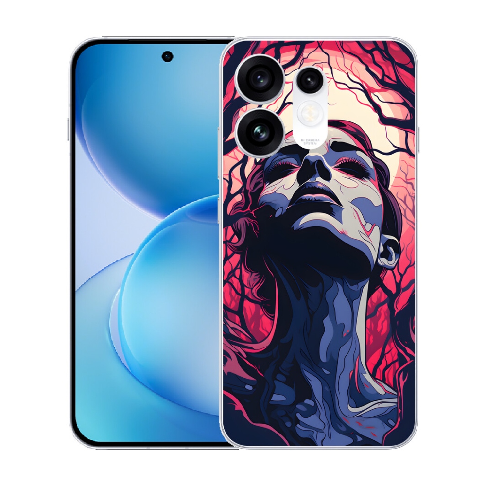 Gélový kryt mmCase na Oppo Reno 16 5G - abstraktná tvár