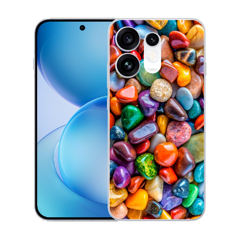 Gélový kryt mmCase na Oppo Reno 16 5G - farebné kamienky