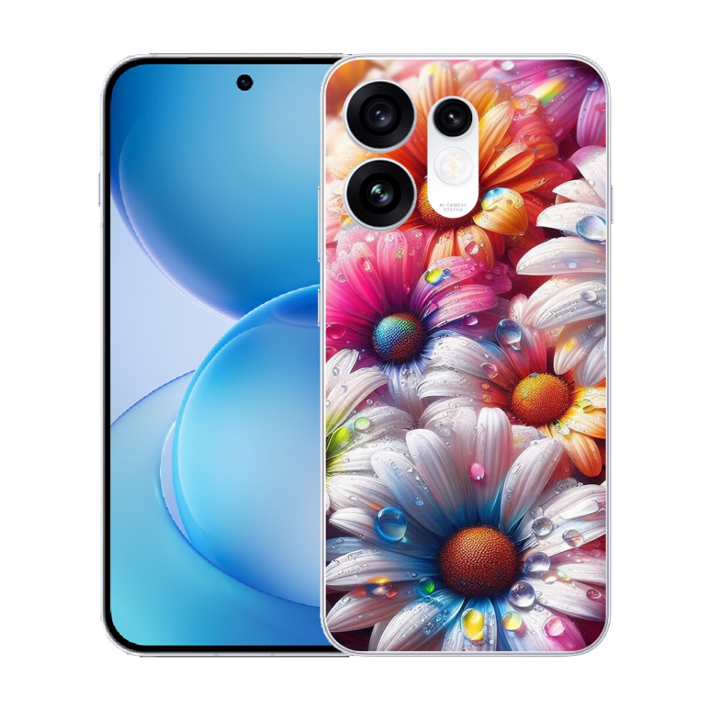 Gélový kryt mmCase na Oppo Reno 16 5G - farebné margaréty