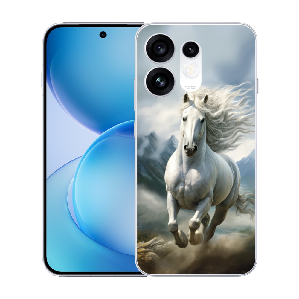 Gélový kryt mmCase na Oppo Reno 16 5G - bežiaci biely kôň 3