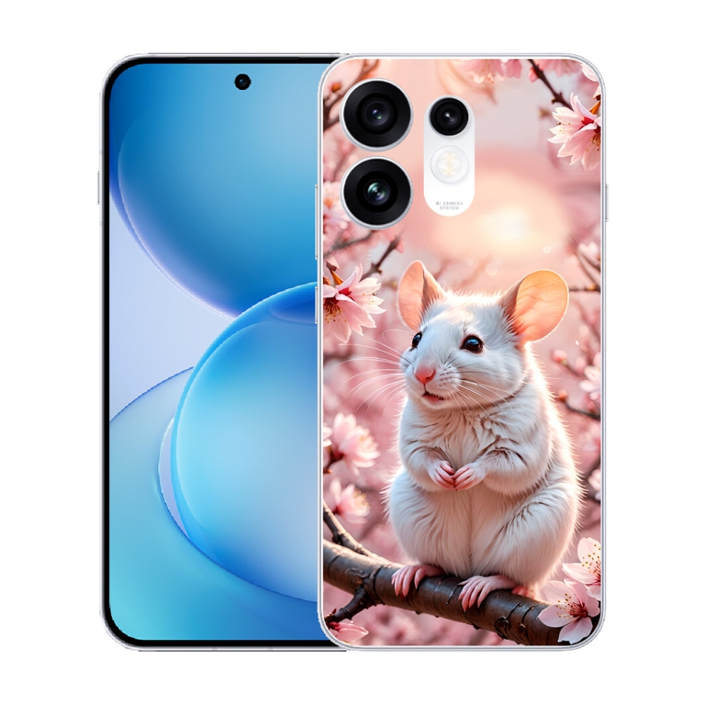 Gélový kryt mmCase na Oppo Reno 16 5G - biela myš na vetve
