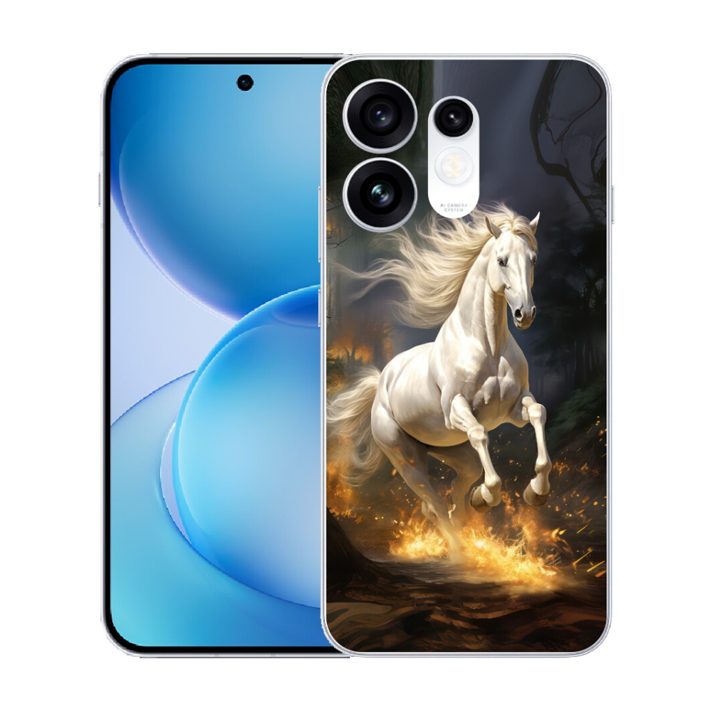 Gélový kryt mmCase na Oppo Reno 16 5G - biely kôň 2