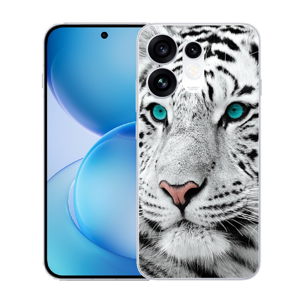 Gélový kryt mmCase na Oppo Reno 16 5G - biely tiger