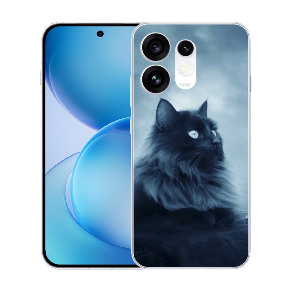 Gélový kryt mmCase na Oppo Reno 16 5G - čierna mačka 1