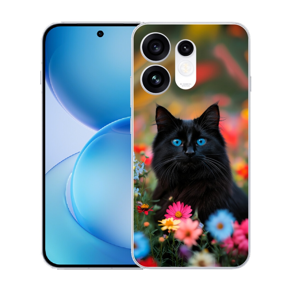 Gélový kryt mmCase na Oppo Reno 16 5G - čierne mačiatko 4
