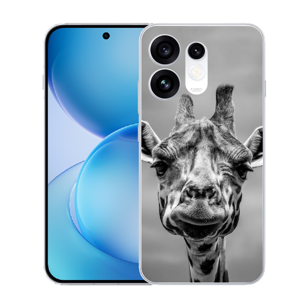 Gélový kryt mmCase na Oppo Reno 16 5G - čiernobiela žirafa