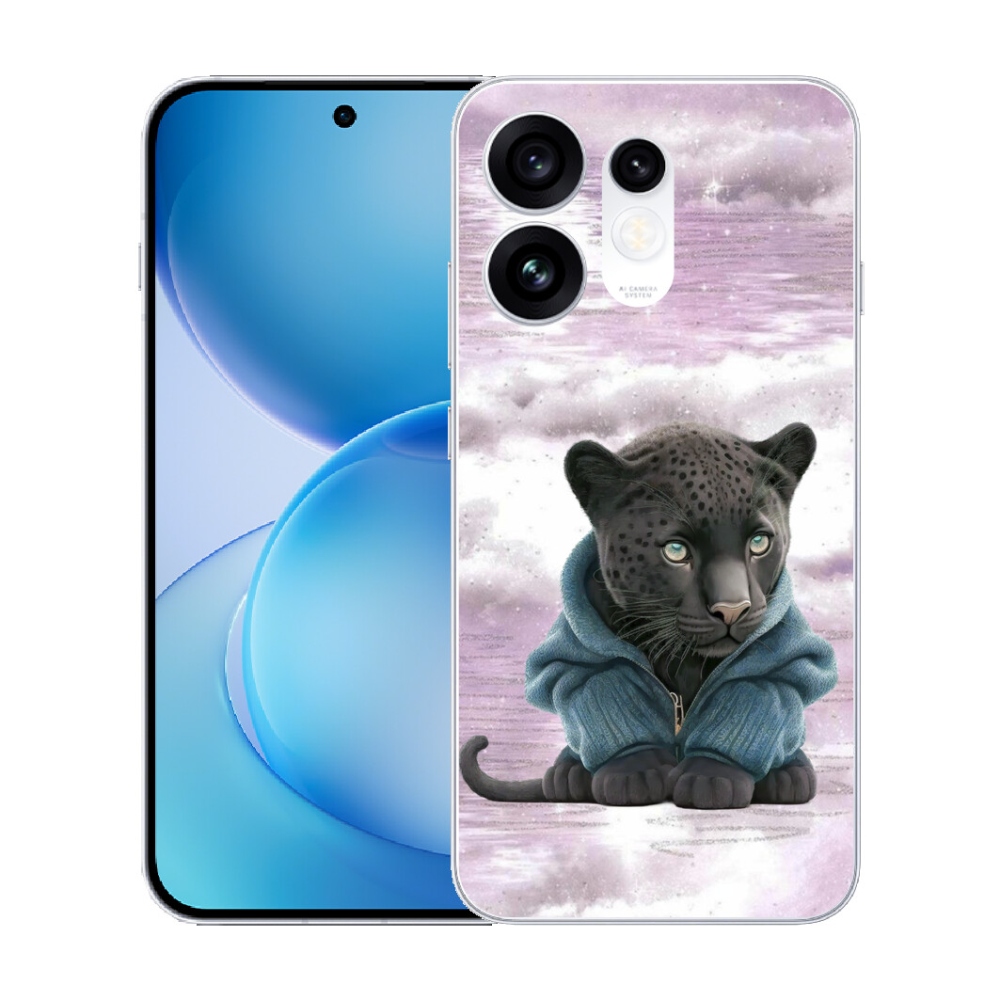 Gélový kryt mmCase na Oppo Reno 16 5G - čierny panter vo svetri