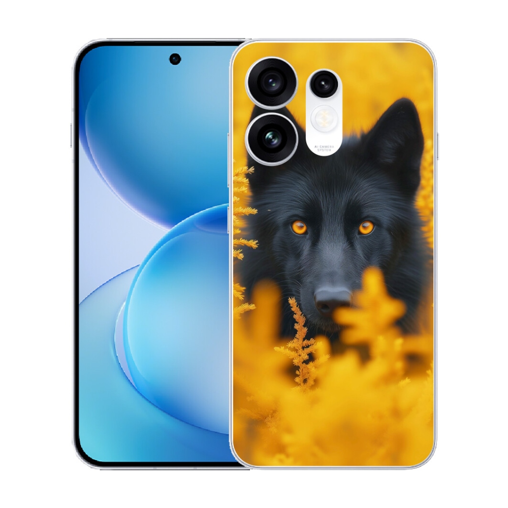 Gélový kryt mmCase na Oppo Reno 16 5G - čierny vlk 2