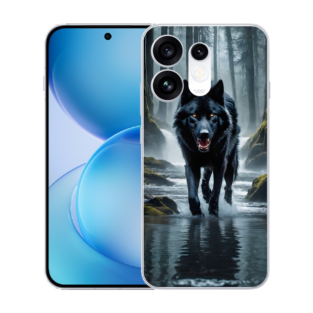 Gélový kryt mmCase na Oppo Reno 16 5G - čierny vlk