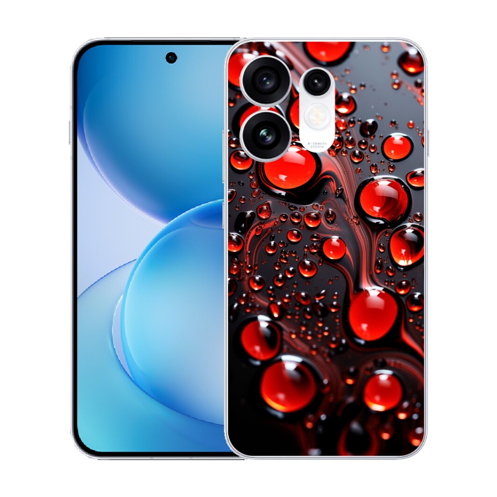 Gélový kryt mmCase na Oppo Reno 16 5G - červené kvapky 2