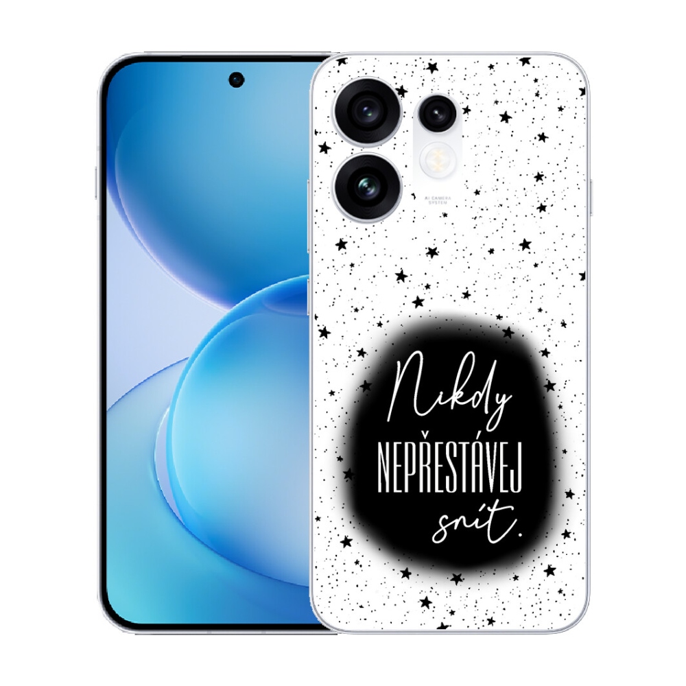 Gélový kryt mmCase na Oppo Reno 16 5G - citát 1 čiernobiele pozadie
