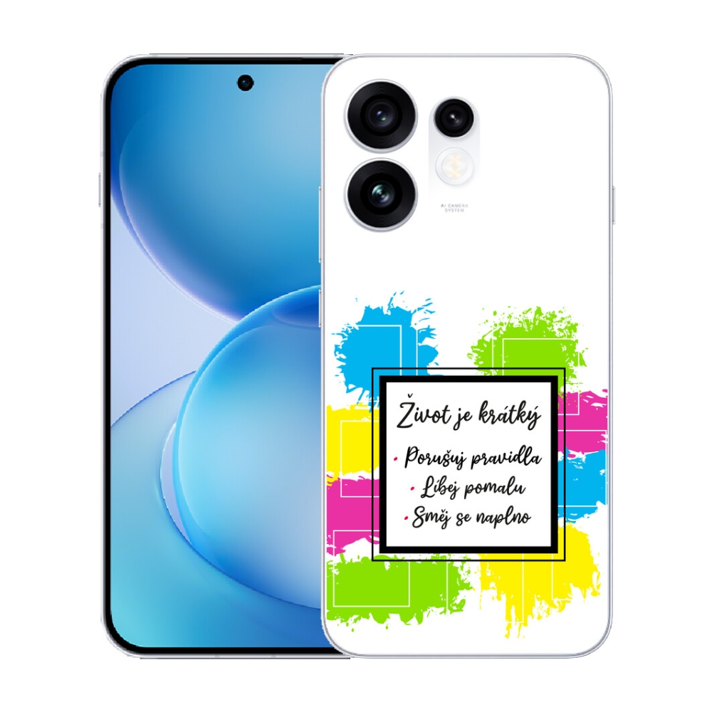 Gélový kryt mmCase na Oppo Reno 16 5G - citát 5 biele pozadie