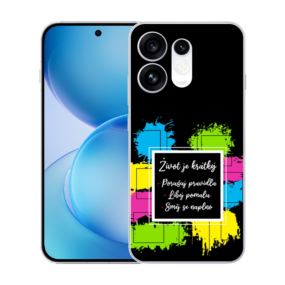 Gélový kryt mmCase na Oppo Reno 16 5G - citát 5 čierne pozadie