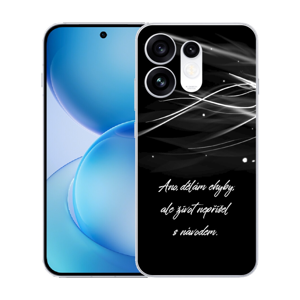 Gélový kryt mmCase na Oppo Reno 16 5G - citát čierne pozadie