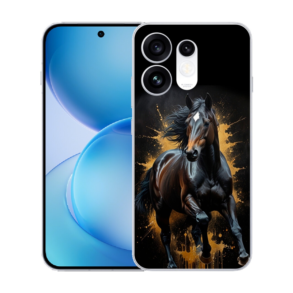 Gélový kryt mmCase na Oppo Reno 16 5G - elegantný čierny žrebec