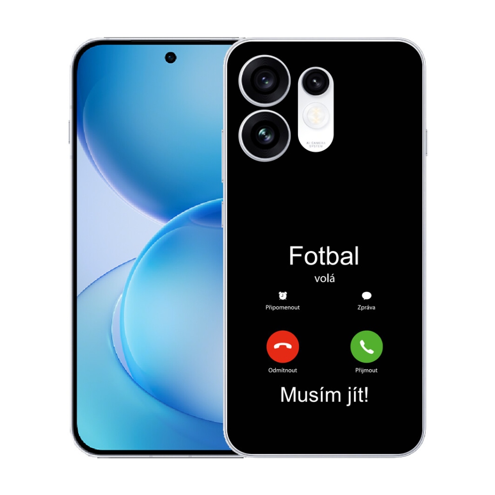Gélový kryt mmCase na Oppo Reno 16 5G - futbal volá čierne pozadie