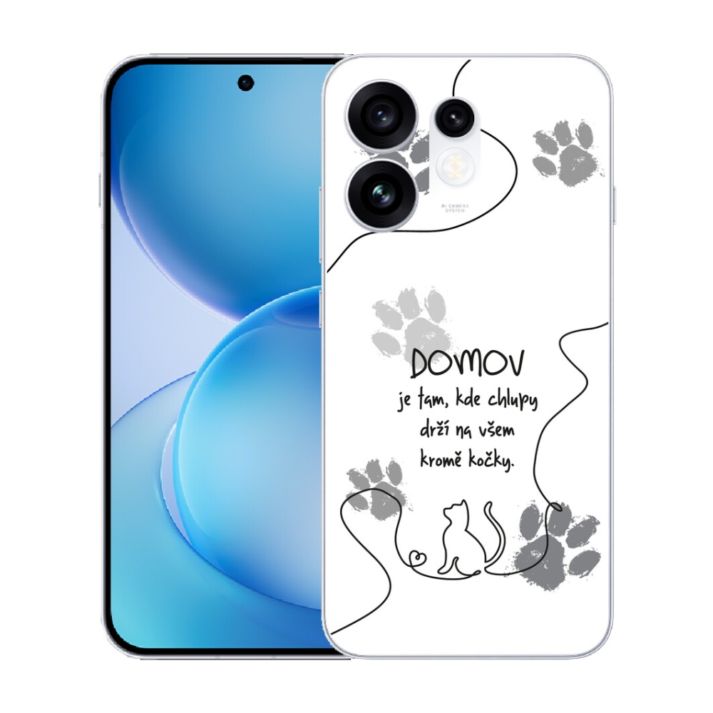 Gélový kryt mmCase na Oppo Reno 16 5G - mačacie motív biele pozadie