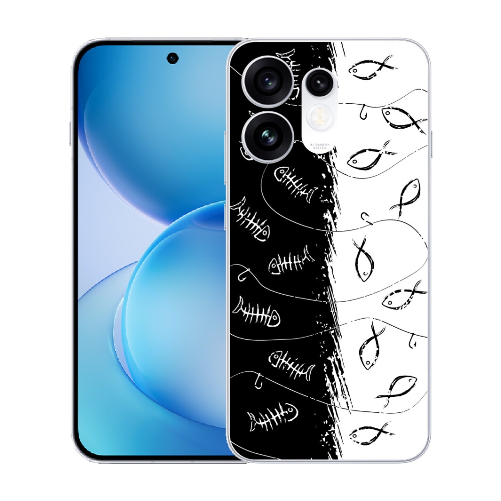 Gélový kryt mmCase na Oppo Reno 16 5G - kostry a rybky