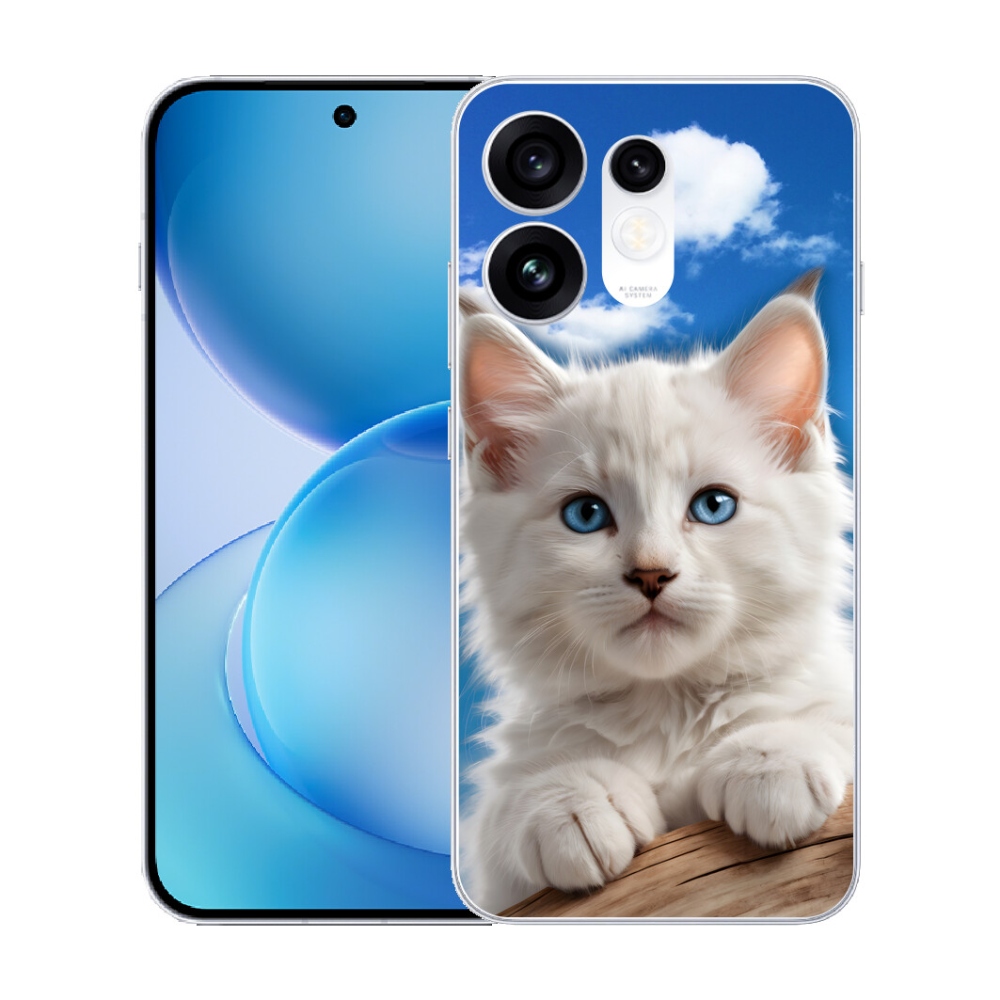 Gélový kryt mmCase na Oppo Reno 16 5G - mačiatko a oblaky
