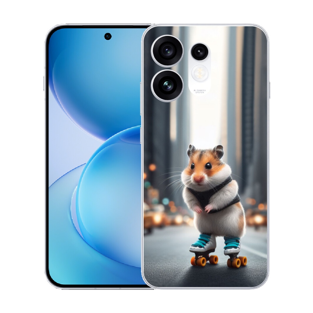 Gélový kryt mmCase na Oppo Reno 16 5G - škrečok na korčuliach