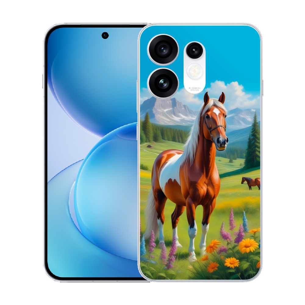 Gélový kryt mmCase na Oppo Reno 16 5G - kôň na lúke