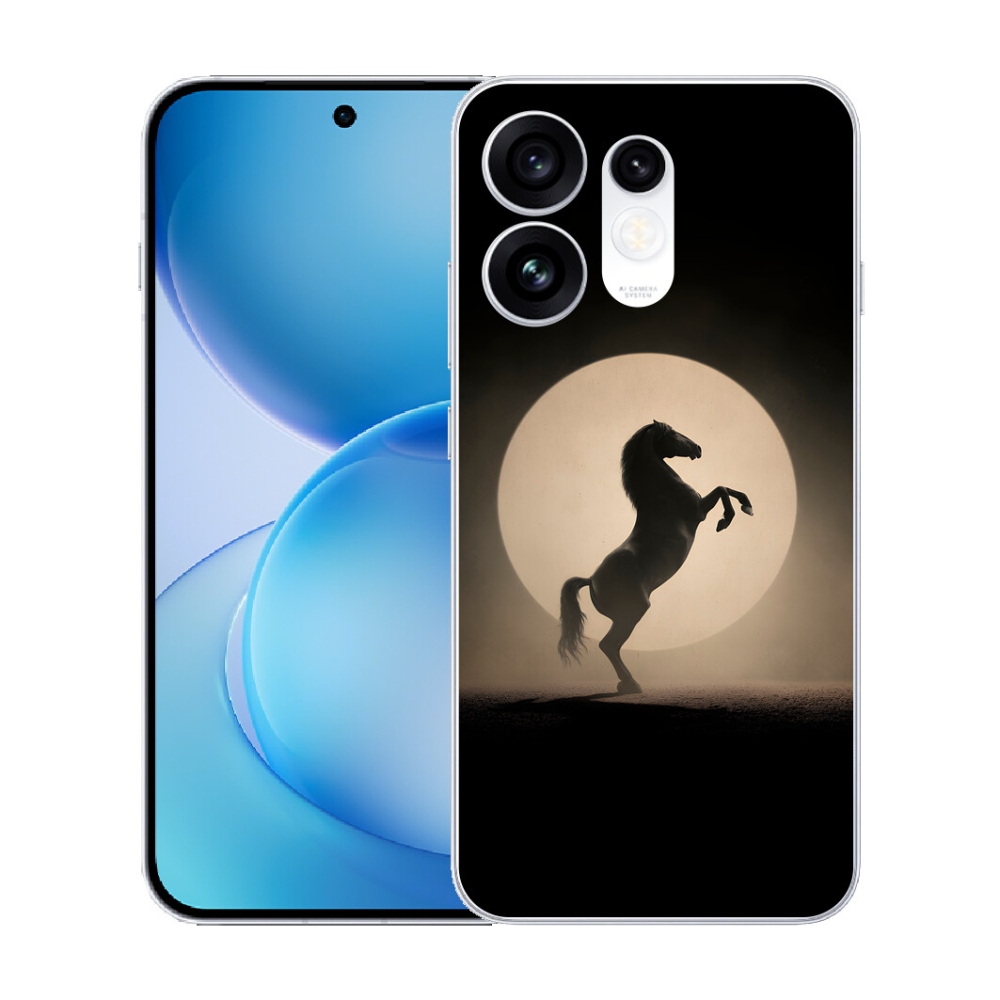 Gélový kryt mmCase na Oppo Reno 16 5G - kôň v siluete